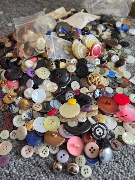 Other - Large Lot Of Vintage Buttons In Mixed Colors Styles Sizes Crafting Sewing Repair